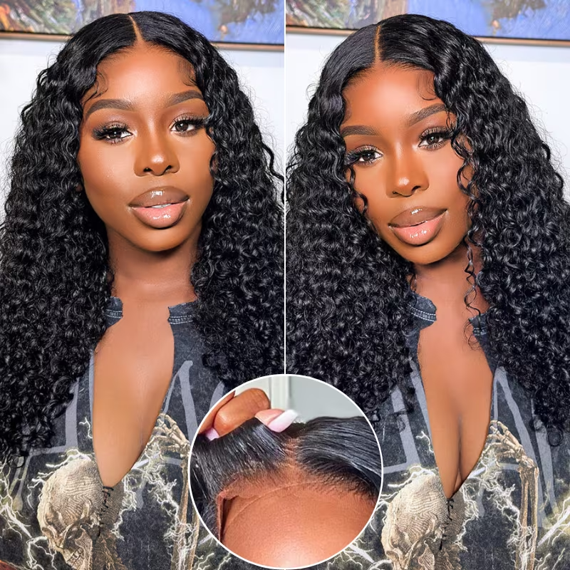 HD Lace 6x5 Lace Closure Wigs Deep Wave Glueless Wig Pre Plucked