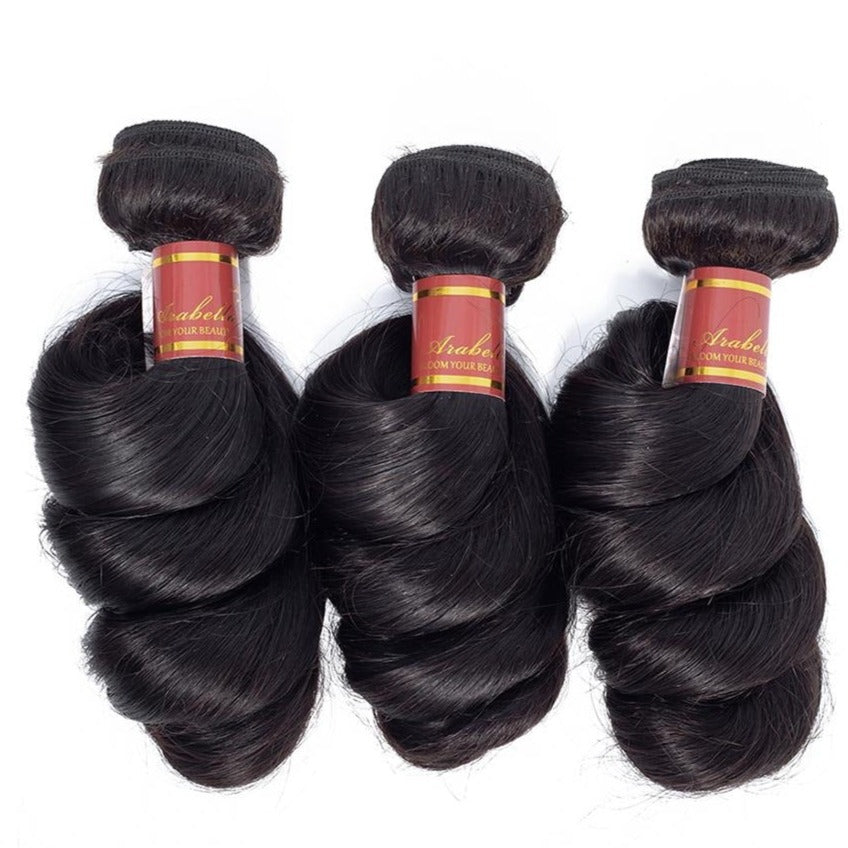 Unprocessed Virgin Brazilian Loose Wave Hair 3 Bundles With