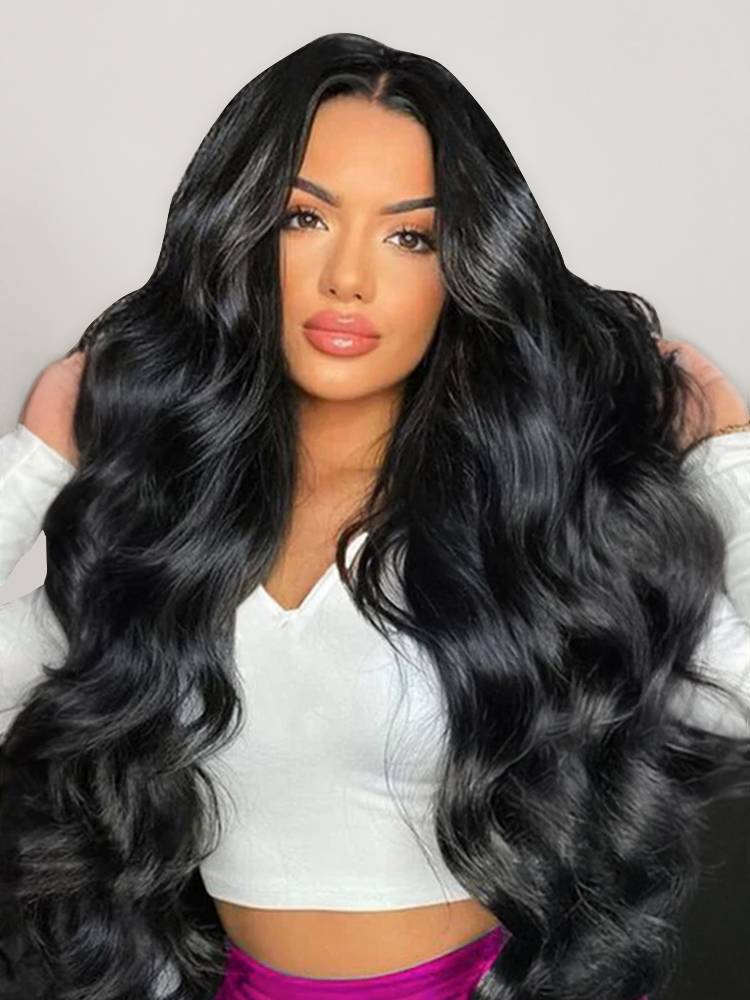 Body Wave Natural Black Easy-Wear 10x6 Parting Max Lace Frontal Human Hair Wigs