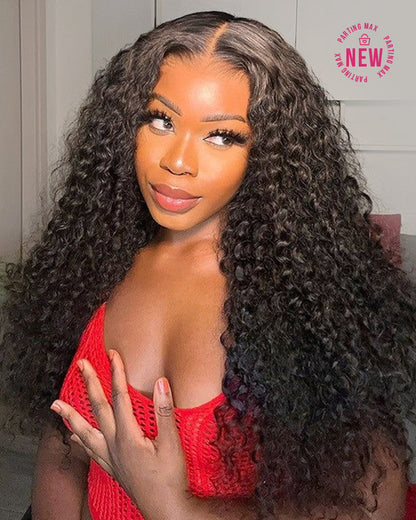 10x6 Parting Max Lace Water Wave Easy-Wear Lace Frontal Mini Knots Natural Black Human Hair Wigs