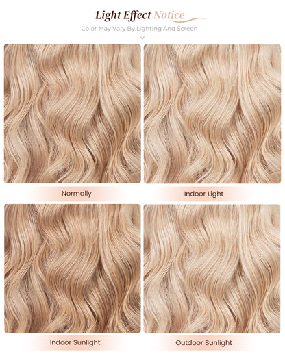 Ash Blonde with Dark Roots Ombre Color Blowout In Wavy13x4 Lace Front Human Hair Wig Free Part