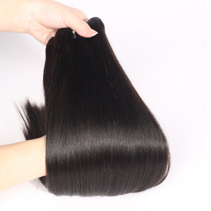 {15A 3Pcs} Super Double Drawn Straight Full End Unprocessed Natural Black 3 Bundles/pack Human Hair Extensions