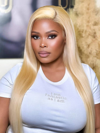 【30&quot; Super Sale】Minimalist Blonde Series Glueless 13x4 Lace Front Pre-Bleached Knots Blonde Color Body Wave/Straight Human Hair Wig