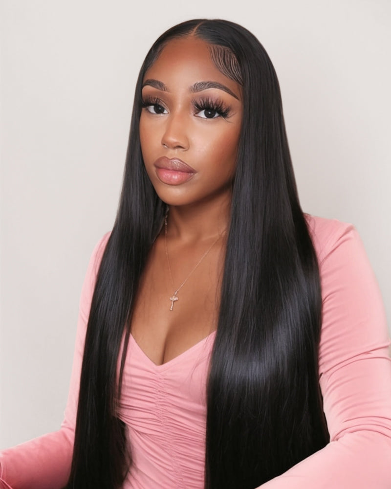 【30&quot; Super Sale】Minimalist Series Glueless 13x4 Lace Front Pre-Bleached Knots Natural Black Body Wave/Straight/Curly Human Hair Wig