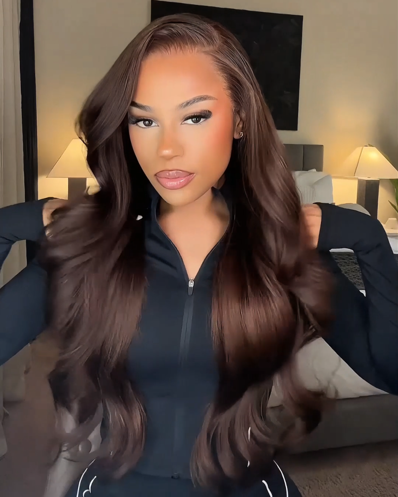 Chestnut Dark Brown Body Wave 6x5/13x4 Lace Front Glueless Human Hair Wig Free Part