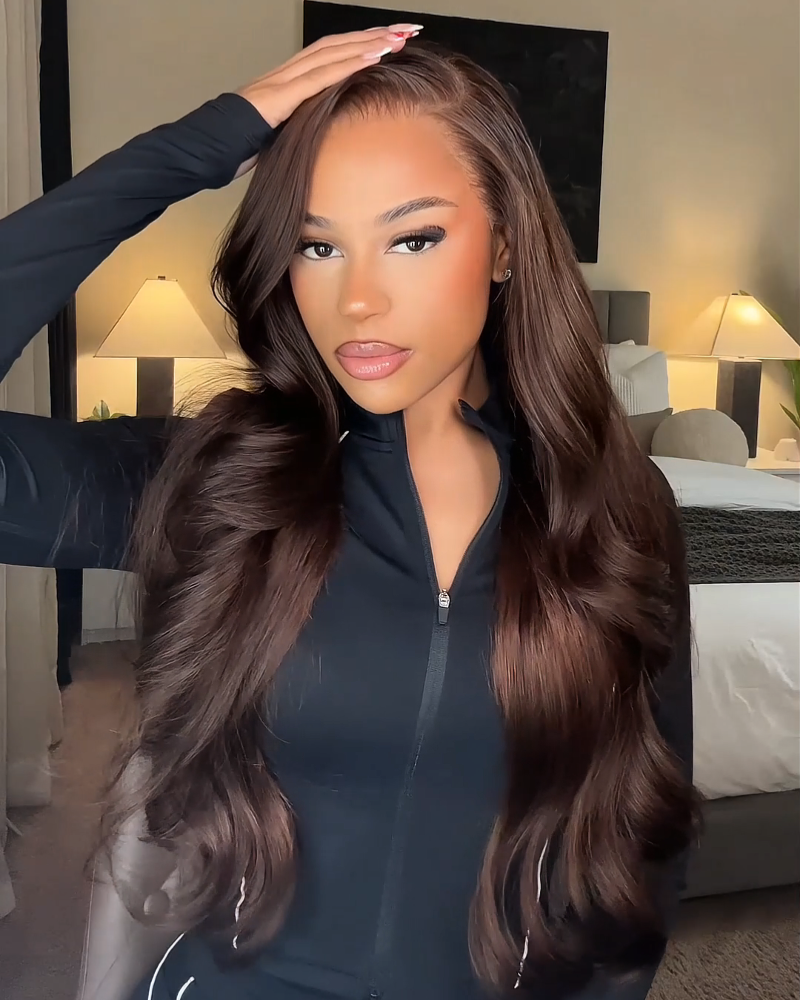 Chestnut Dark Brown Body Wave 6x5/13x4 Lace Front Glueless Human Hair Wig Free Part