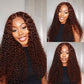 Glueless 13x4 Chestnut Dark Brown Lace Front Water Wave Glueless Wig Pre Plucked Human Hair Wigs