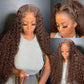 Glueless 13x4 Chestnut Dark Brown Lace Front Water Wave Glueless Wig Pre Plucked Human Hair Wigs