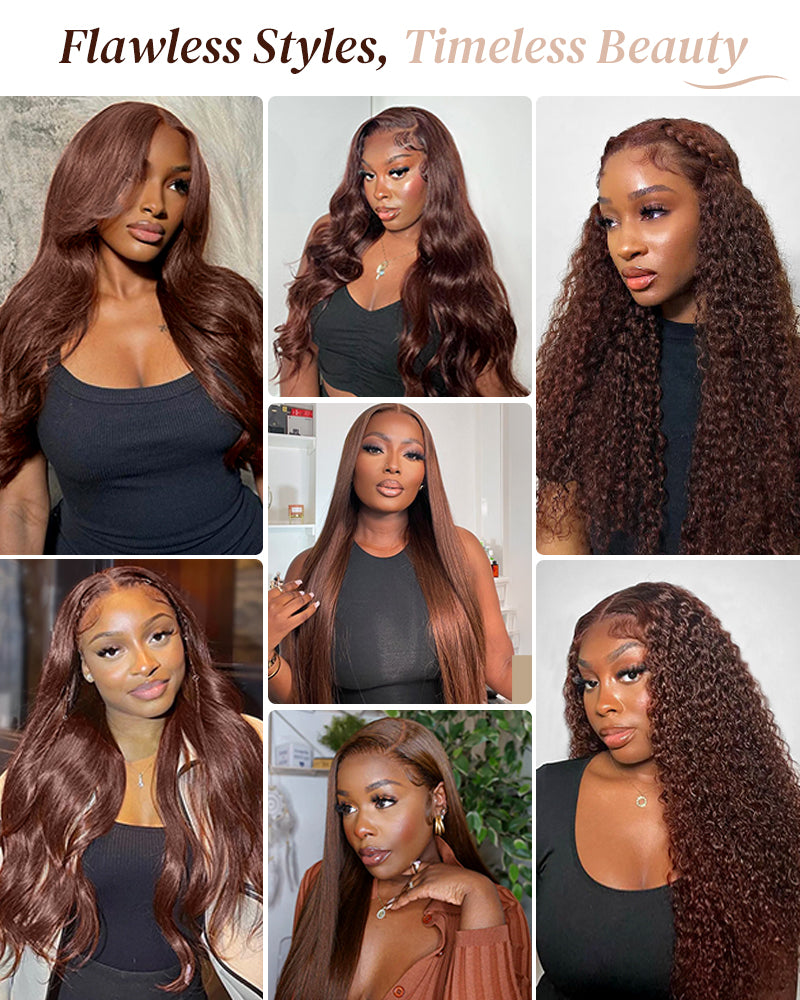 Chestnut Dark Brown Body Wave 6x5/13x4 Lace Front Glueless Human Hair Wig Free Part