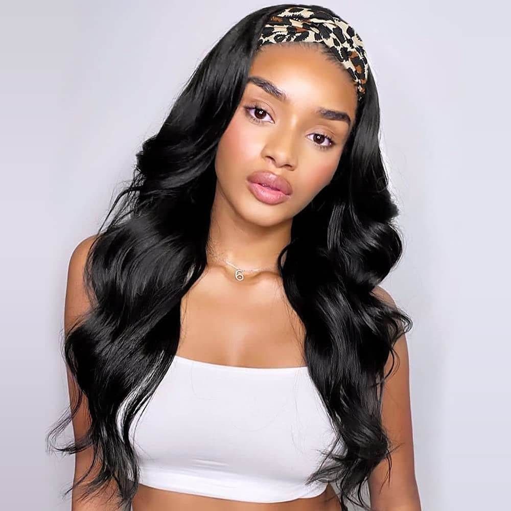 Easy Wear Glueless Headband Wig for Beginners - Natural Black Human Hair Protective Style