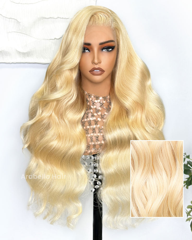 Arabella 613 Blonde 13x4 Lace Glueless Body Wave Free Part Long Wig Easily Redyed 100% Virgin Human Hair