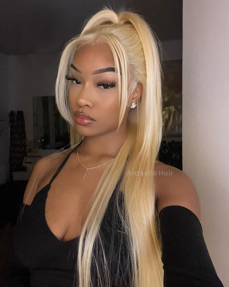 【30&quot; Super Sale】Minimalist Blonde Series Glueless 13x4 Lace Front Pre-Bleached Knots Blonde Color Body Wave/Straight Human Hair Wig