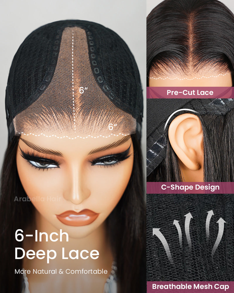 【Limited Design】Double Drawn Special Kinky Curl 6-inch Deep Lace Easy-Wear Curly 3D Cap Pre-Plucked Natural Black Human Hair Wigs