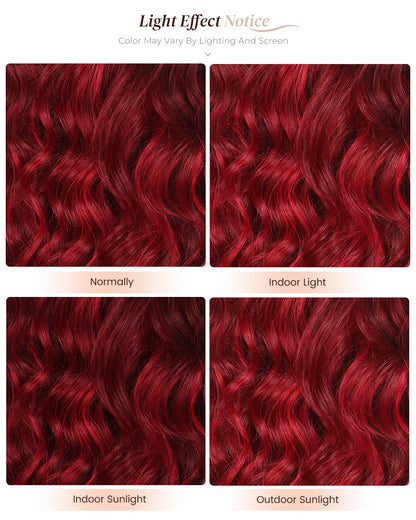 Wine Red Loose Body Wave Wigs Glueless 6x5 Pre-Cut Lace Human Hair Wig