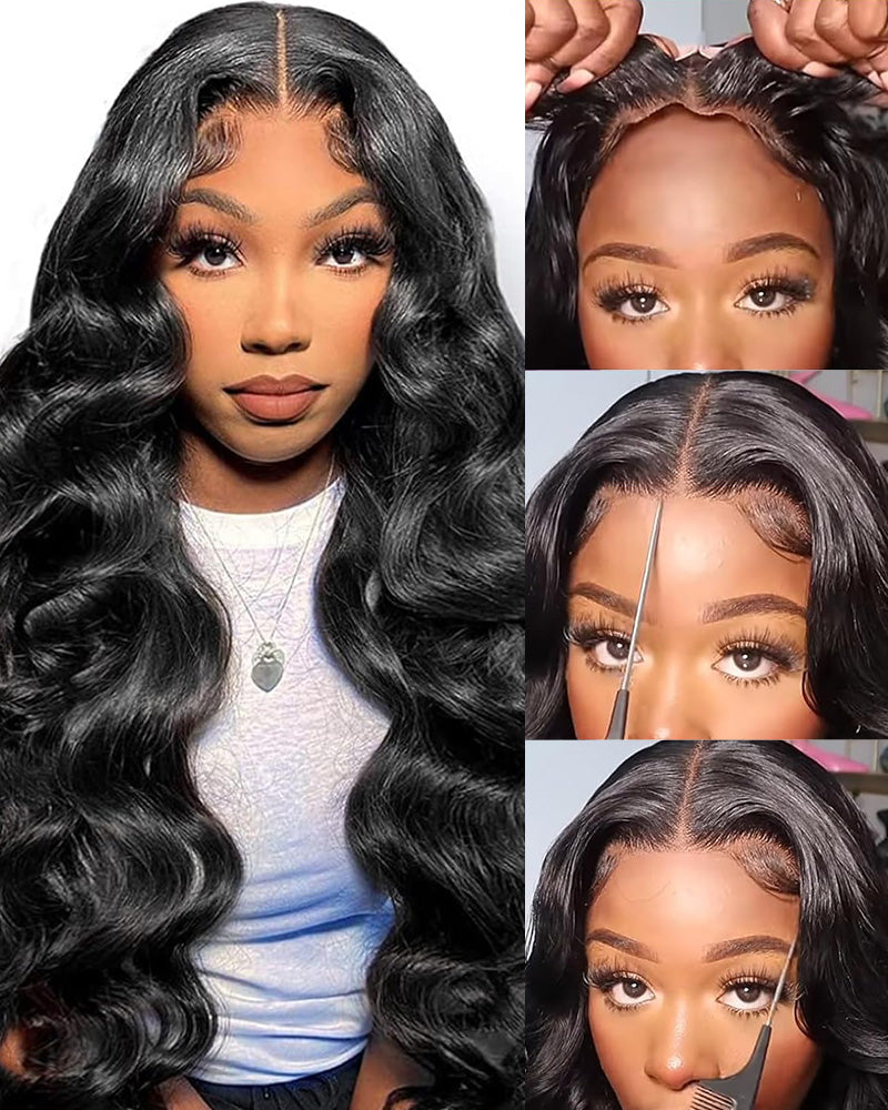 Long Length Body Wave/Straight Natural Black 13x4 Lace Front Human Hair Wigs