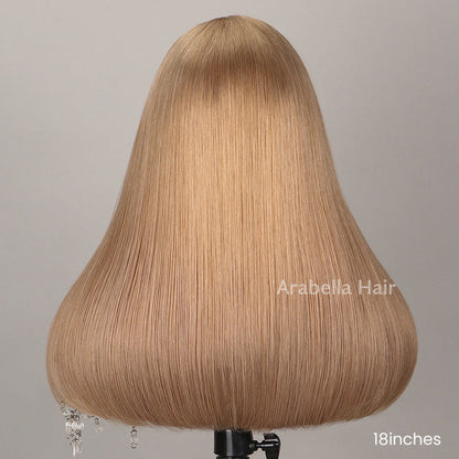 【Limited Design】Ash Honey Blonde Colored Straight Bob Glueless 6x5 Pre-Cut Lace Human Hair Wigs