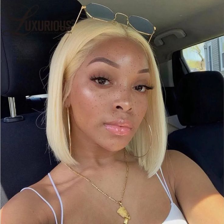 [Clearance Sale] 10&quot; 4x4 Lace Closure 613 Blonde Color Straight Bob Wig Human Hair Wigs