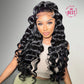 13x4 Breathable Cap Lace Frontal Wig | Loose Wave Ear-to-ear Glueless Lace Pre-Bleached Knots Human Hair