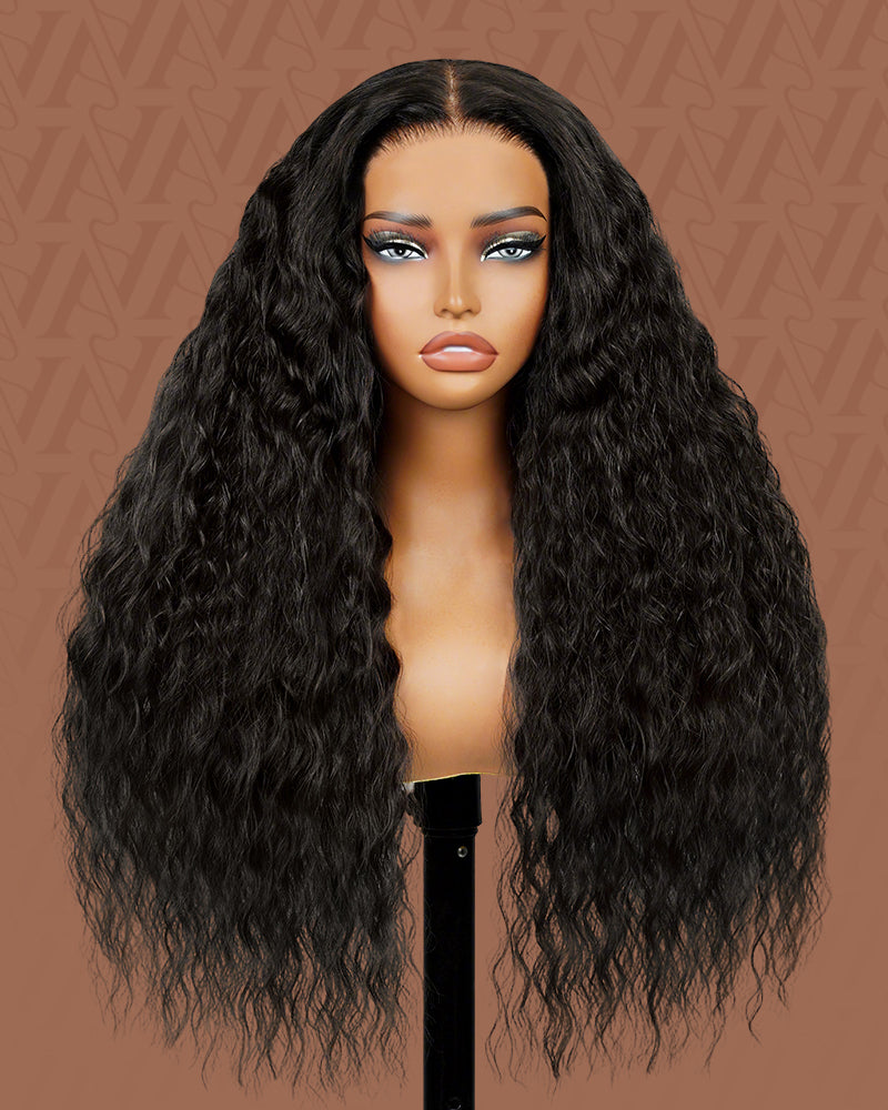 Pure-Luxe™ Soft Curls Natural Black Easy Wear Glueless 13x6 Ultra-Dense Human Hair Wig Pre-Cut Lace