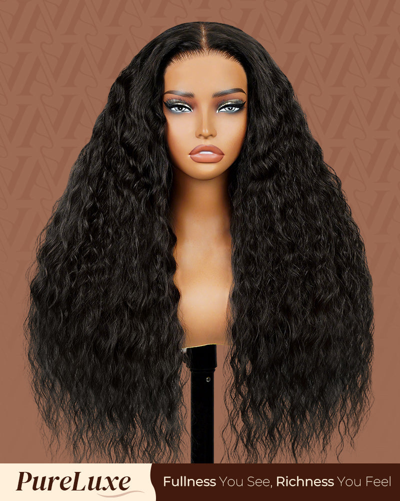 Pure-Luxe™ Soft Curls Natural Black Easy Wear Glueless 13x6 Ultra-Dense Human Hair Wig Pre-Cut Lace