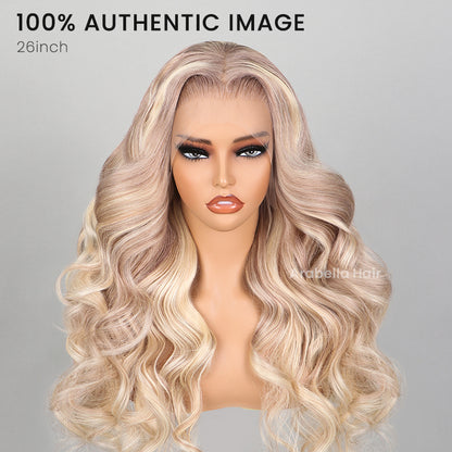 Blonde Highlights Light Color P10/613 Blowout In Wavy 13x4 Lace Front Human Hair Wigs