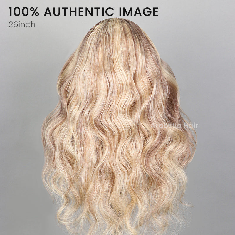 Blonde Highlights Light Color P10/613 Blowout In Wavy 13x4 Lace Front Human Hair Wigs