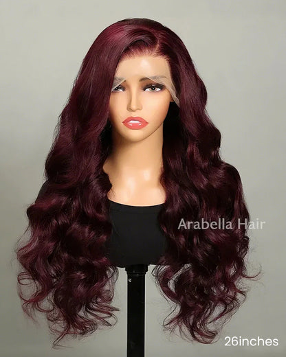 Dark Purple Plum Color Body Wave 13x4/5x6 Lace Frontal Human Hair Wigs