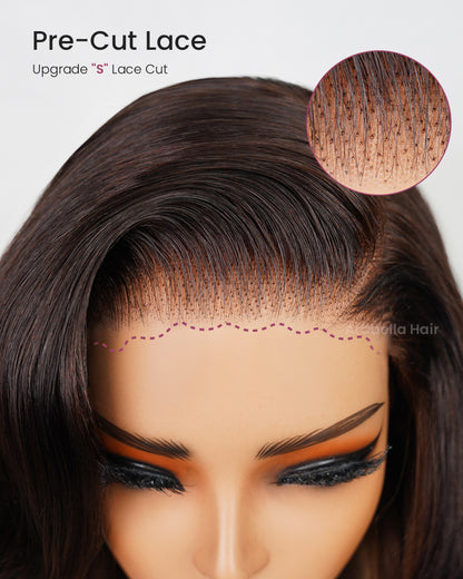 Chestnut Brown Ombre Colored Loose Body Wave Glueless 6x5 Pre-Cut LaceHuman Hair Wig