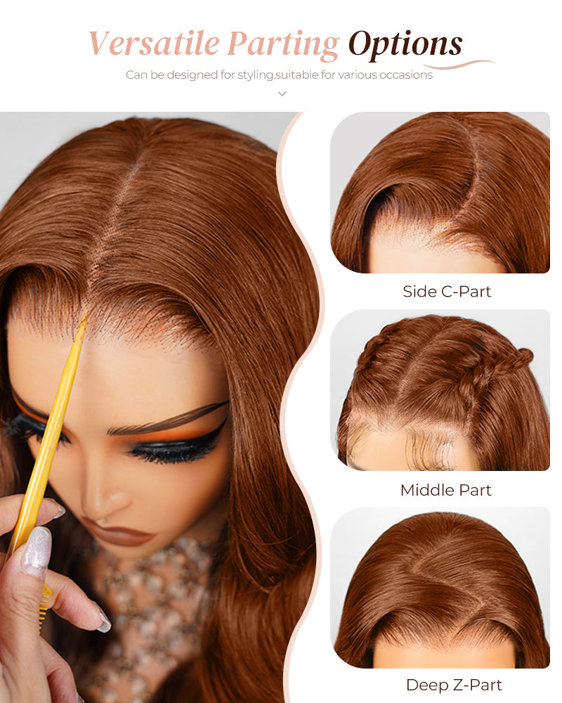 Balayage Caramel Brown Honey Blonde Multi-Color 6x5 Pre-Cut Lace Glueless Loose Body Wave Human Hair Wig