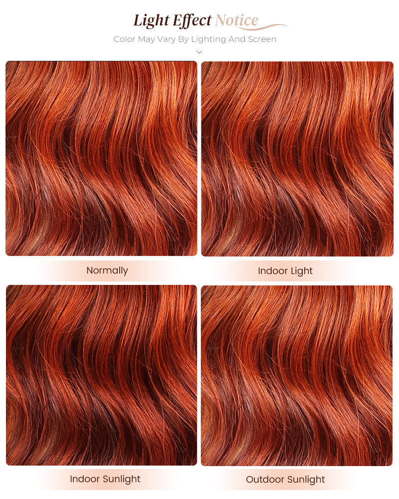 Ginger Brown Ombre Color Loose Body Wave Glueless 6x5 Pre-cut Lace Front Human Hair Wig