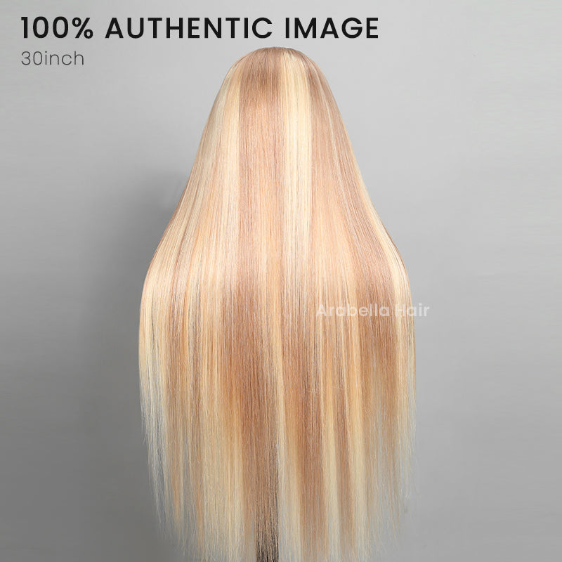 Blonde Highlights Light Color P10/613 Blowout In Wavy 13x4 Lace Front Human Hair Wigs