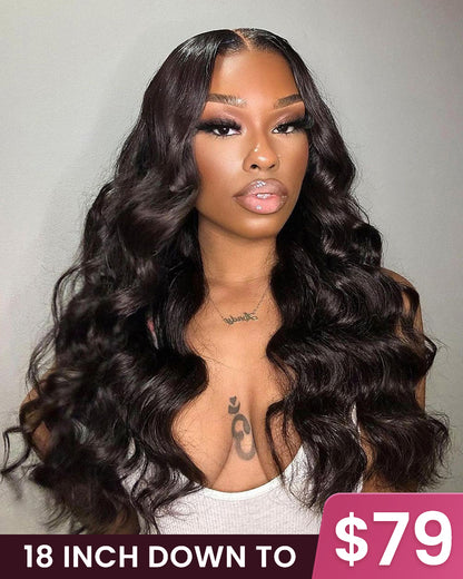 Loose Wave Natural Black 4x4 Lace Glueless Human Hair Wigs