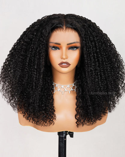 【Limited Design】Special Jerry Curl Long Bob Natural Black 13x4/6x5 Lace Double Drawn Human Hair Wigs