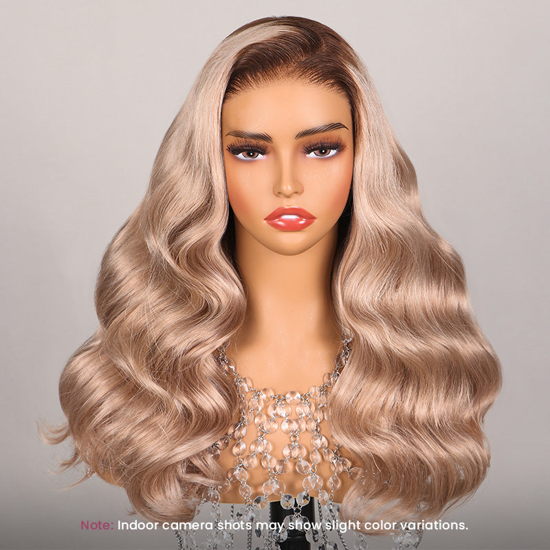 【Limited Design】Ash Blonde Ombre Colored Easy-Wear Glueless 6x5 Pre-Cut Lace Human Hair Wigs