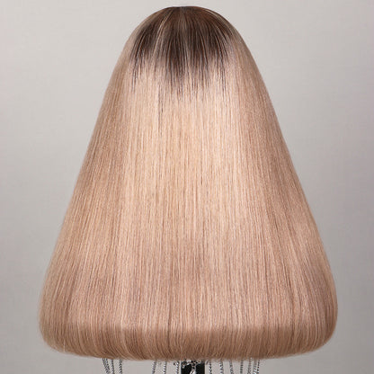 【Limited Design】Ash Blonde Ombre Colored Easy-Wear Glueless 6x5 Pre-Cut Lace Human Hair Wigs