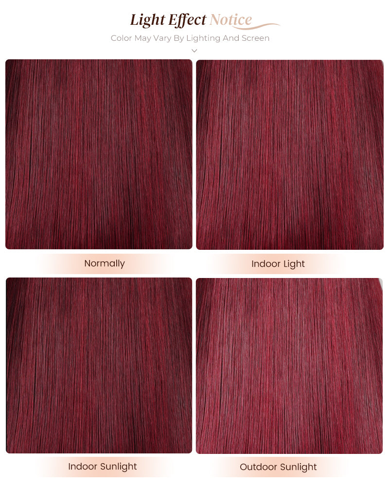 【Limited Design】Burgundy Red 99J Color Straight Glueless 6x5 Pre-Cut Lace Human Hair Wig