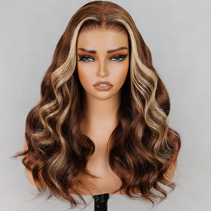 【Limited Design】Money Piece Highlight Colored Body Wave Glueless 6x5 Pre-Cut Lace Double Drawn Human Hair Wigs