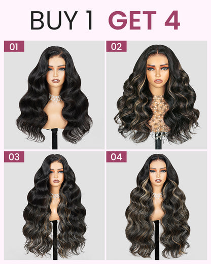 [VIP EXCLUSIVE] ZIP&amp;Mix-All Wigs | Body Wave Natural Black Glueless 6x5 Pre-Cut Lace Wig With Optional Replaceable Tops