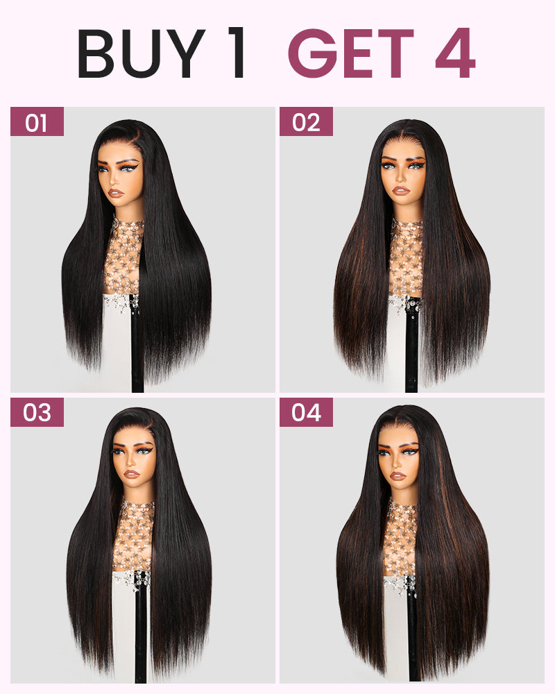 ZIPMix-All Wigs | Arabella Straight Natural Black Glueless 6x5 Pre-Cut Lace Wig With Optional Replaceable Tops