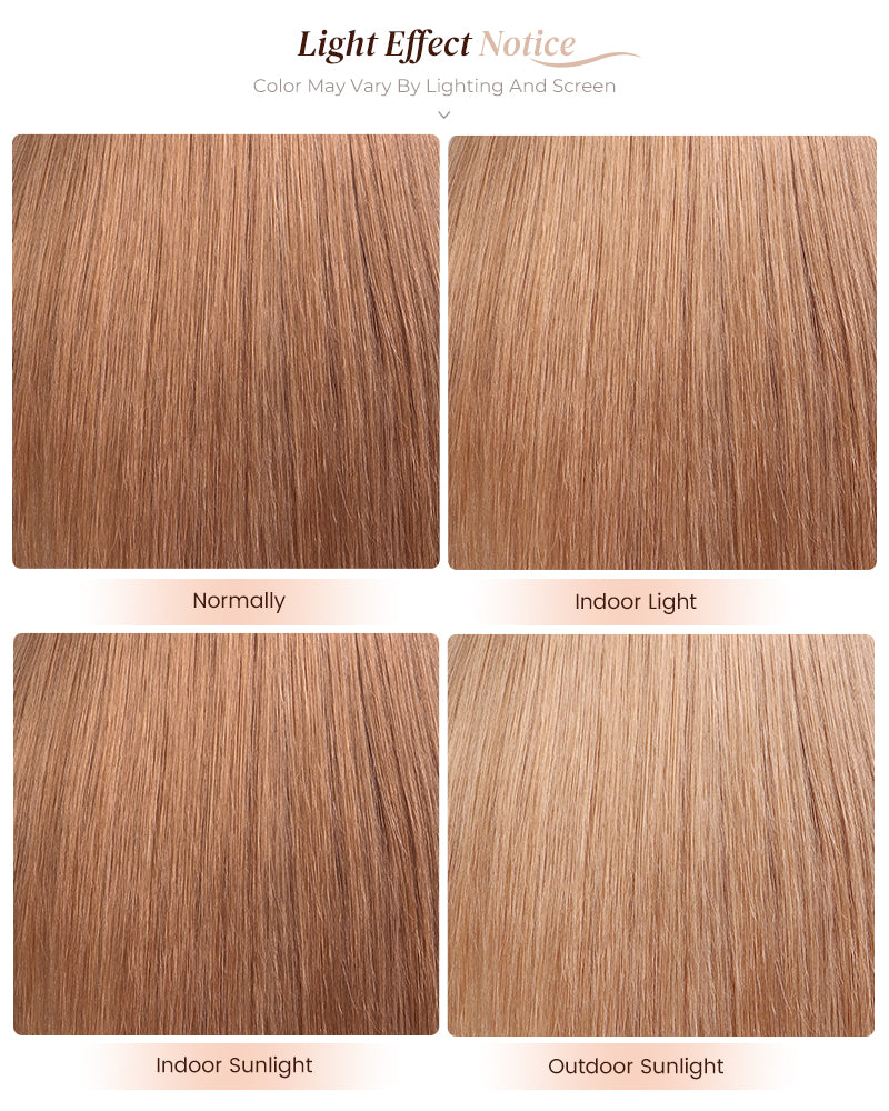 Ash Honey Blonde Color Blowout Wavy 13x4/6x5 Pre-Cut Lace Glueless Human Hair Wig with C-Part Design