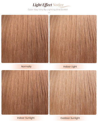 Ash Honey Blonde Color Blowout Wavy 13x4/6x5 Pre-Cut Lace Glueless Human Hair Wig with C-Part Design