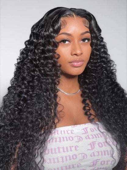 Wand Curls Natural Black 6x5 Pre-Cut Lace Glueless Human Hair Wigs