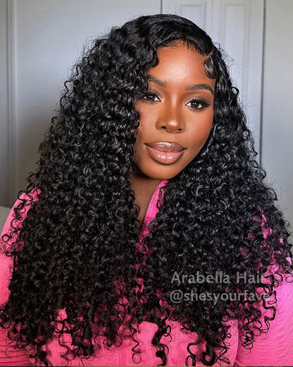 Jerry Curly Natural Black Easy-Wear Glueless 6x5 Pre-Cut Lace Closure Human Hair Wig