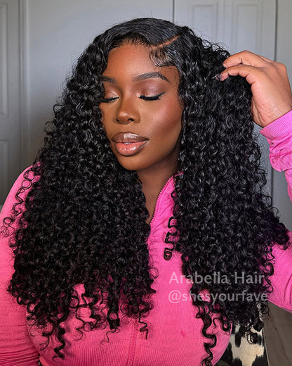 Jerry Curly Natural Black Easy-Wear Glueless 6x5 Pre-Cut Lace Closure Human Hair Wig