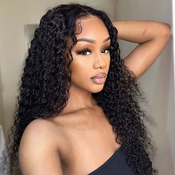 Flash Sale: Glueless Jerry Curly Wave 4x4 Lace Closure Natural Black Human Hair Wig