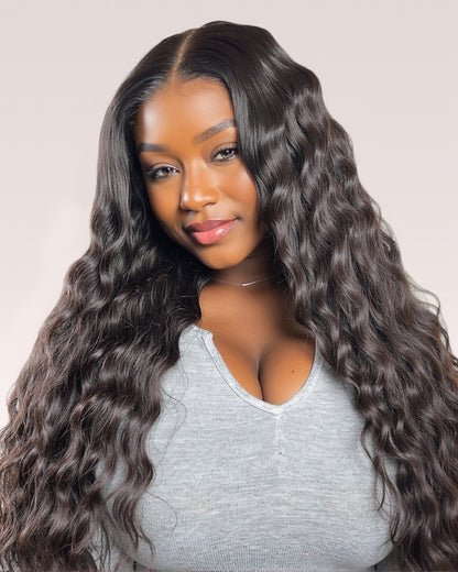 Bohemian Natural Curl Natural Black Wigs Glueless 6x5 Lace Wear Go Human Hair Wig Middle Part