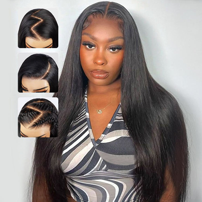 HD Lace Straight 13x4 Frontal Wig Invisible Swiss Lace Wig Real HD Lace Natural Black Free Part