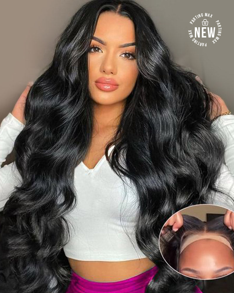 10x6 Parting Max Lace Body Wave Easy-Wear Lace Frontal Mini Knots Natu ...