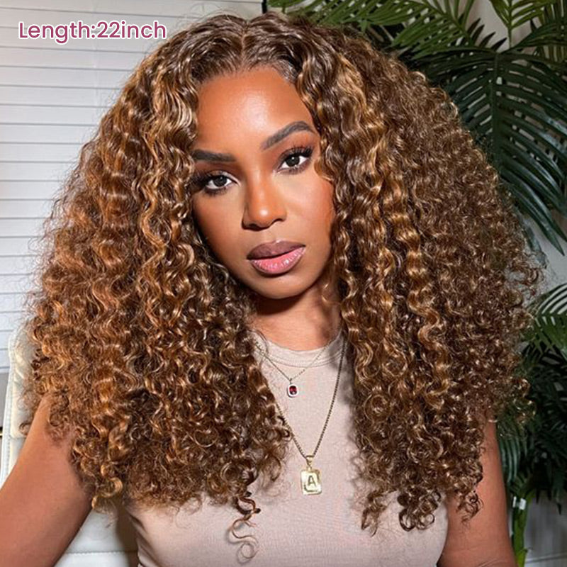 13x4 HD Lace Piano Color Water Wave Frontal Wig Long Length 