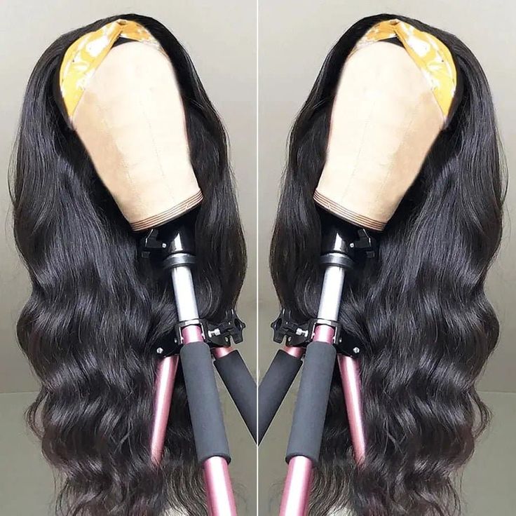 Headband Body Wave Natural Black Glueless Human Hair Wig